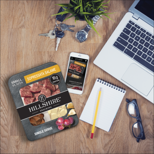 Hillshire® Snacking Bistro Bites Wine Infused Salame White Cheddar Cheese Salted Almonds Perspective: top