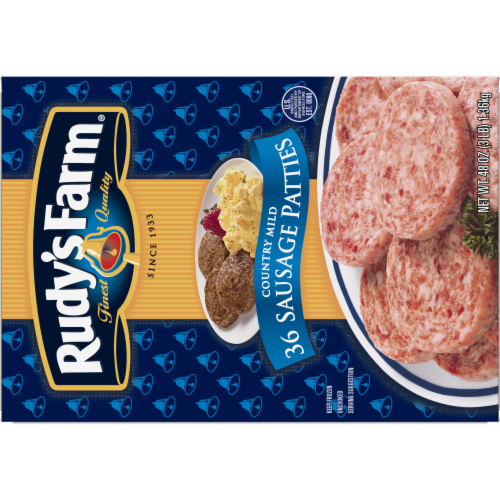 Rudy's Farm® Uncooked Country Mild Sausage Patties Perspective: top