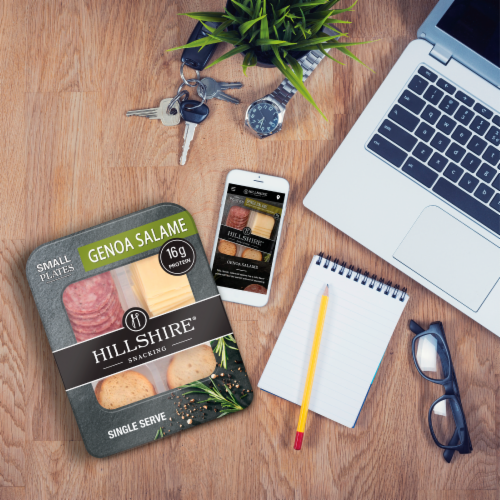 Hillshire® Snacking Small Plates Genoa Salami and White Cheddar Cheese Perspective: top