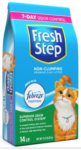 Fresh Step Non-Clumping Premium with Febreze Freshness Scented Cat Litter Perspective: top