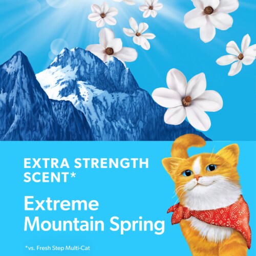 Fresh Step Extreme Mountain Spring Scented Litter with Febreze Clumping Cat Litter Perspective: top