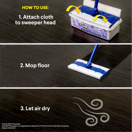 Clorox Scentiva Disinfecting Tuscan Lavender and Jasmine Wet Mopping Cloths Perspective: top