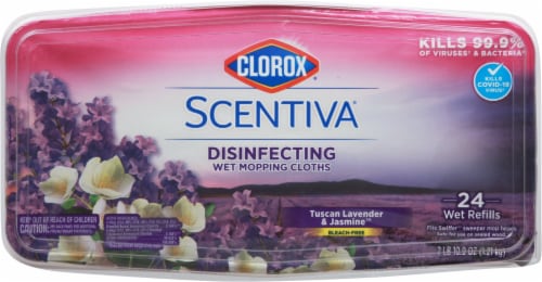 Clorox Scentiva Tuscan Lavender & Jasmine Disinfecting Wet Mopping Cloths Perspective: top