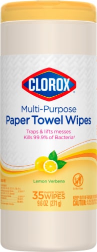 Clorox Lemon Verbena Scent Paper Towel Wipes Perspective: top
