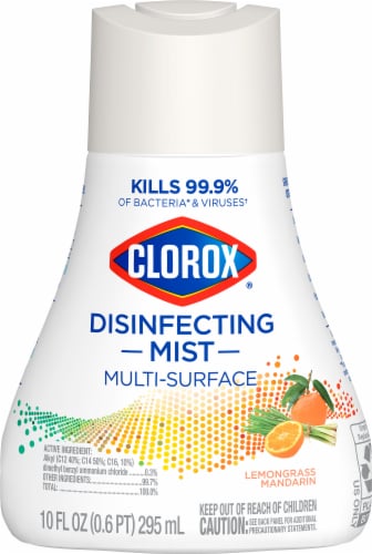 Clorox Disinfecting Mist Lemongrass Mandarin Disinfecting Refill Perspective: top