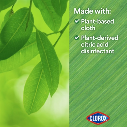 Clorox Lemon Zest Plant-Based Disinfecting Wipes Perspective: top