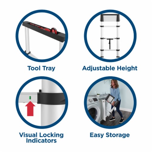 Cosco SmartClose Telescopic Extension Ladder Perspective: top