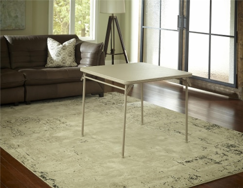 34" Square Vinyl Top Folding Card Table Perspective: top