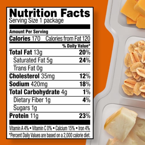 P3 Portable Protein Snack Pack with Chicken Peanuts & Cheddar Cheese Perspective: top