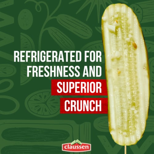 Claussen Hearty Garlic Deli-Style Sandwich Pickle Slices Perspective: top