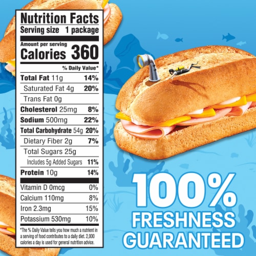 Lunchables Turkey & Cheddar Sub Sandwich with Capri Sun Juice & Cookies Kids Lunch Meal Kit Perspective: top