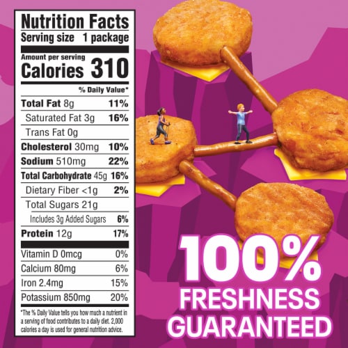 Lunchables Chicken Popper Kabobbles with Cheese Pretzels Capri Sun & Cookies Kids Lunch Meal Kit Perspective: top