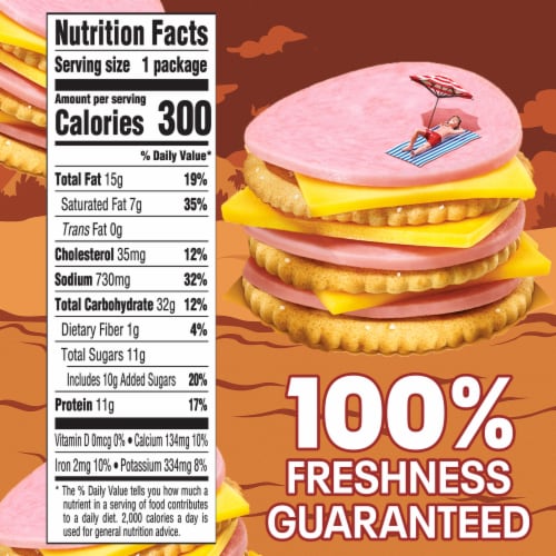 Lunchables Ham & American Cheese Cracker Stackers Snack Kit Chocolate Sandwich Cookies Perspective: top