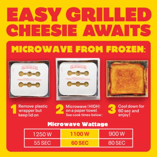 Lunchables Crispy Grilled Cheesies, Original Cheese Sandwiches, 2 Pack, Box Perspective: top