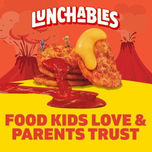 Lunchables Spicy Nachos with Chili Lime Flavored Tortilla Chips, Cheese Dip & Salsa Snack Kit, Tray Perspective: top