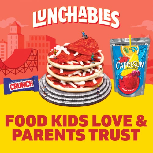Lunchables Pepperoni Pizza with Capri Sun Drink & Crunch Candy Bar Kids Lunch Meal Kit Perspective: top