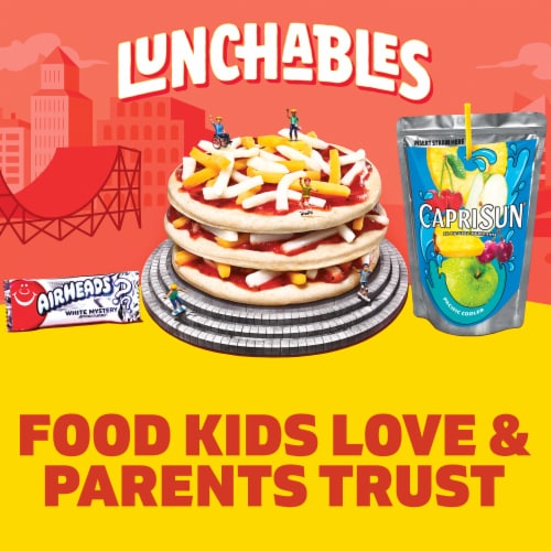 Lunchables Extra Cheese Pizza with Capri Sun Drink & Airheads Candy Kids Lunch Meal Kit Perspective: top