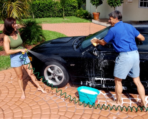 Flexon 5/8 x 50ft Lightweight Coil Garden Hose Perspective: top