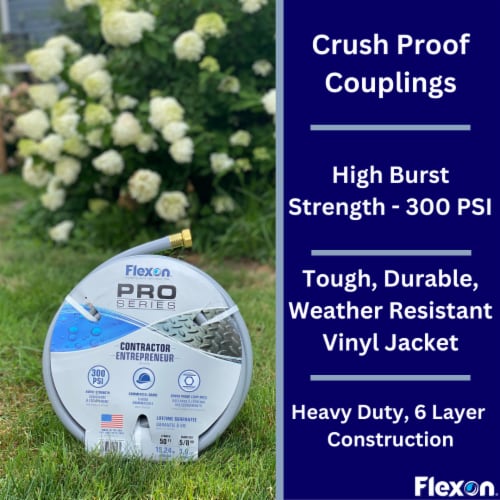 Flexon 5/8 x 100ft Contractor Grade Garden Hose Perspective: top