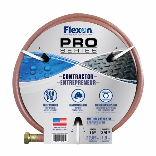 Flexon 3/4 x 75ft Contractor's Grade Garden Hose Perspective: top