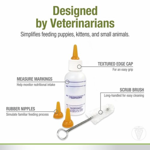FP PET NURSER KIT 2OZ BTTLE W BRSH Perspective: top
