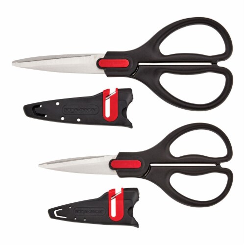 Farberware Comfort Grip Kitchen Scissors, 2 Pack, Aqua and Gray