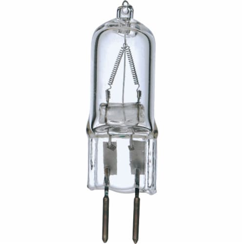 Satco 50W 120V Clear Bi-Pin GY6.35 Base T4 Halogen Special Purpose Light Bulb Perspective: top