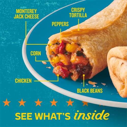 Old El Paso Mini Crispy Burritos Southwest Chicken and Cheese Perspective: top