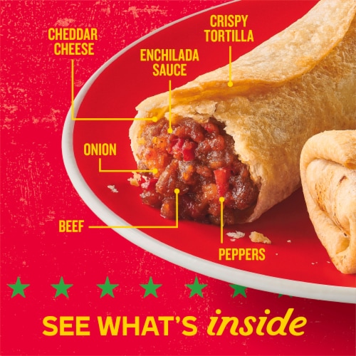Old El Paso Crispy Burritos Beef and Cheese Perspective: top
