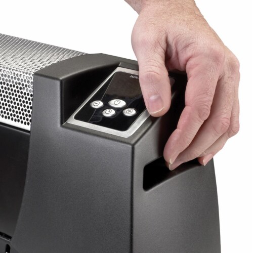 Lasko 40 Inch Long Electric 1500 Watt Silent Room Floor Space Heater, Black Perspective: top