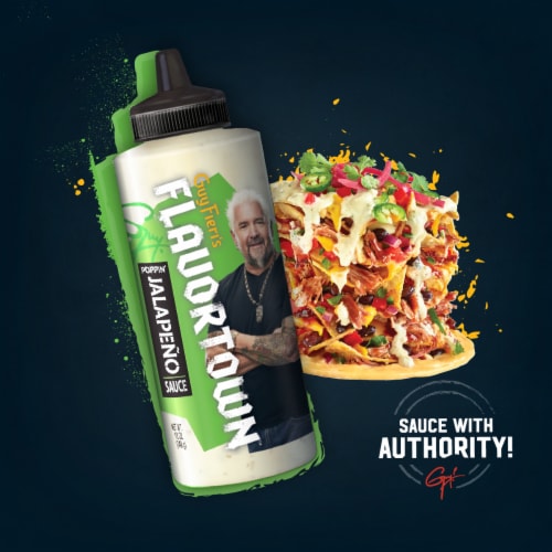 Flavortown Poppin Jalapeno Sauce 12 oz Perspective: top