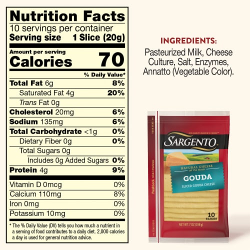 Sargento® Gouda Sliced Cheese Perspective: top