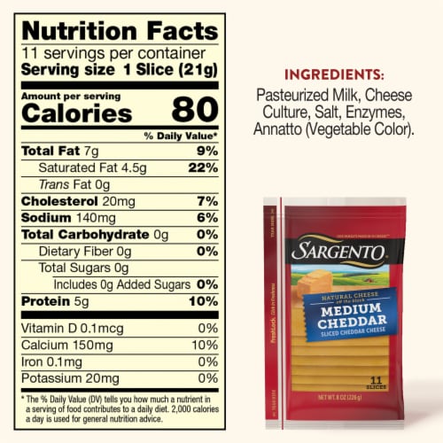 Sargento® Medium Cheddar Sliced Cheese Perspective: top