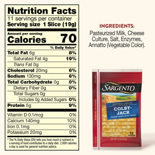 Sargento® Colby-Jack Sliced Cheese Perspective: top