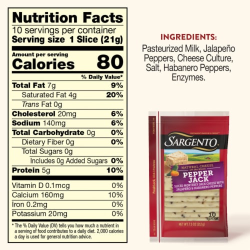 Sargento® Natural Pepper Jack Cheese Slices Perspective: top