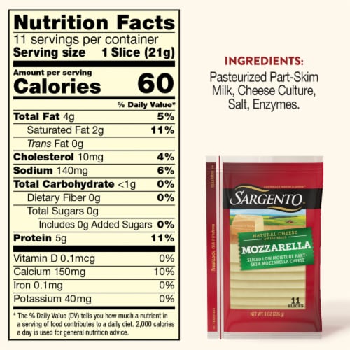 Sargento® Natural Mozzarella Cheese Slices Perspective: top