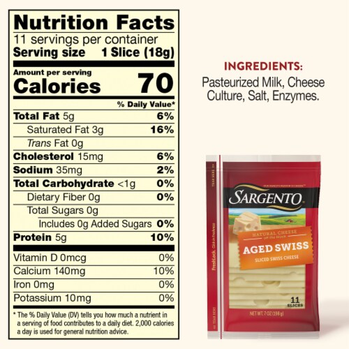 Sargento® Aged Swiss Sliced Cheese Perspective: top