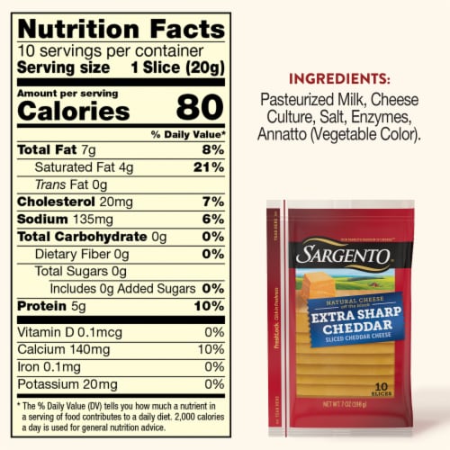 Sargento® Natural Extra Sharp Cheddar Cheese Slices Perspective: top