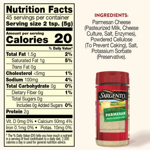 Sargento® Grated Parmesan Cheese Canister Perspective: top