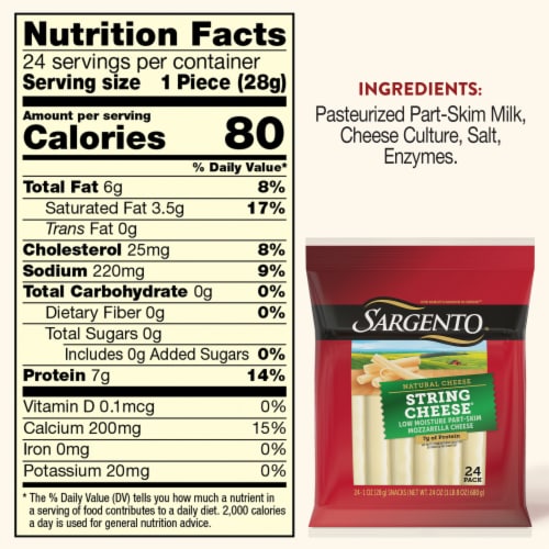 Sargento® Mozzarella String Cheese Perspective: top