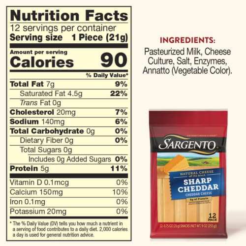Sargento® Sharp Cheddar Cheese Sticks Perspective: top