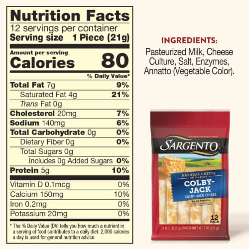Sargento® Colby-Jack Cheese Sticks Perspective: top