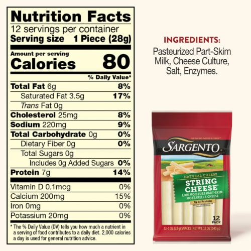 Sargento® Mozzarella String Cheese® Perspective: top