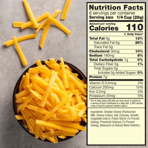 Sargento® Reserve Series™ 18-Month Aged Cheddar Shredded Cheese Perspective: top