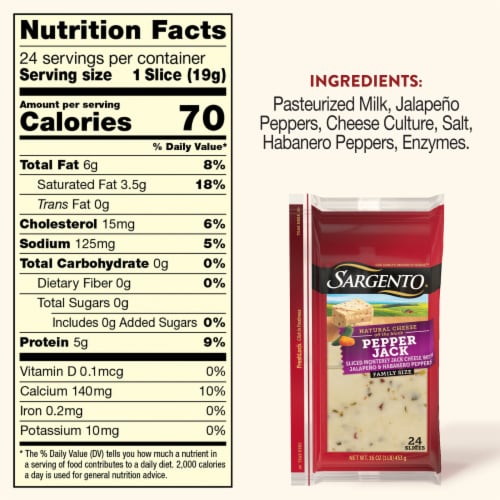 Sargento® Pepper Jack Cheese Slices Perspective: top