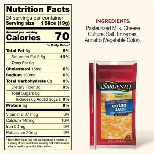 Sargento® Colby-Jack Sliced Cheese Perspective: top