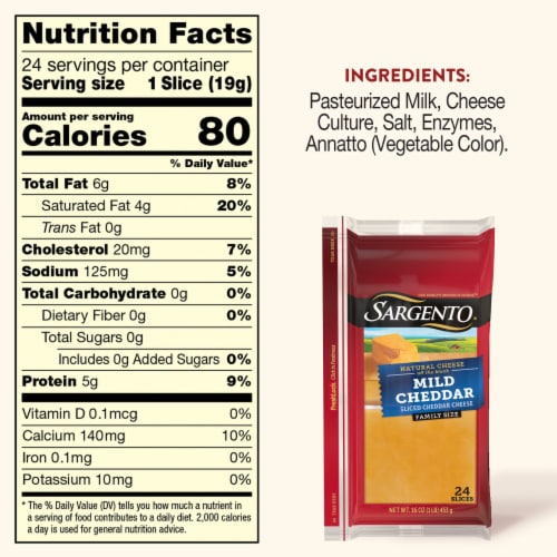Sargento® Mild Cheddar Sliced Cheese Perspective: top