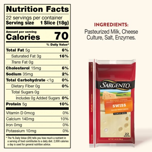 Sargento® Swiss Sliced Cheese Perspective: top