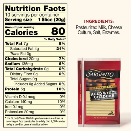 Sargento® Aged White Cheddar Cheese Slices Perspective: top