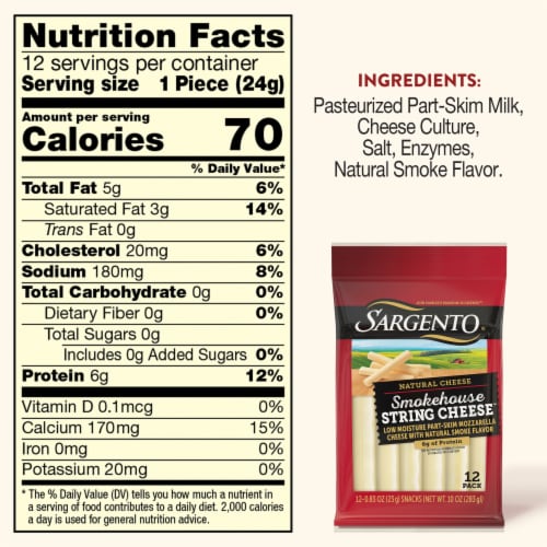 Sargento® Smokehouse String Cheese™ Sticks Perspective: top